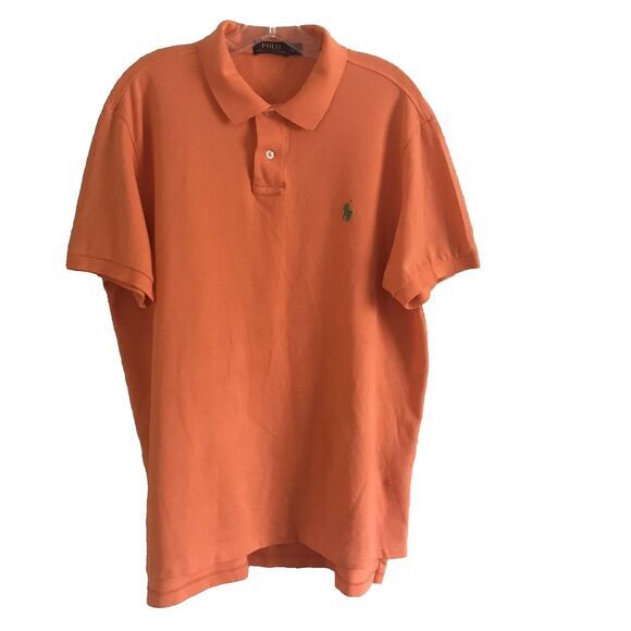 Polo Ralph Lauren Man's Orange Short Sleeve Shirt Size XLTG - Picture 1 of 6